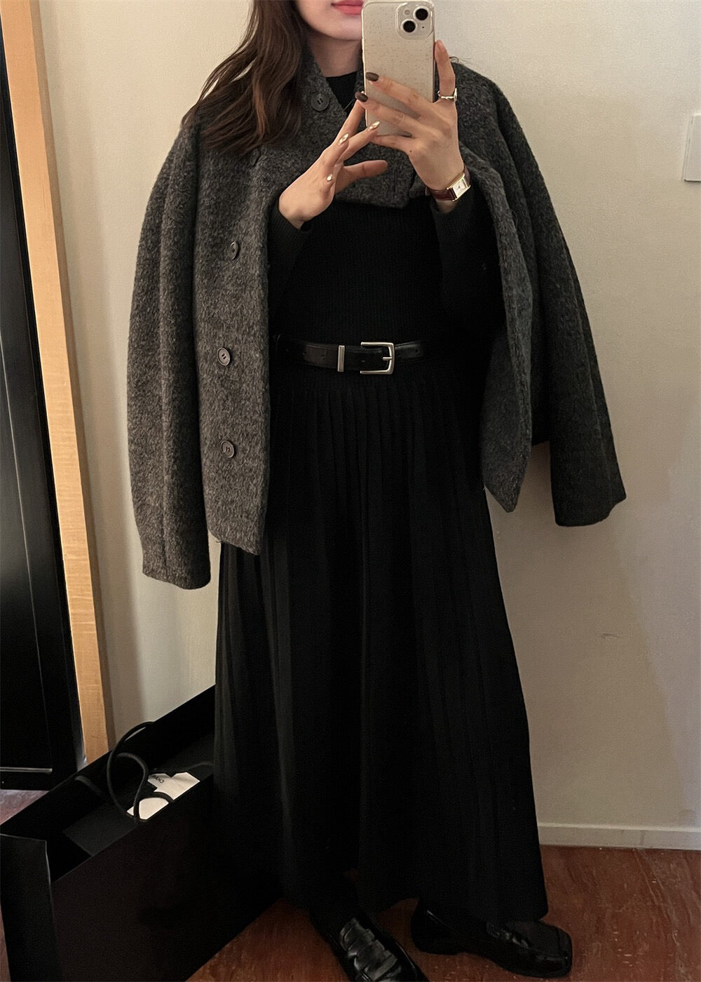 // 超顯瘦氣質百褶針織OPS