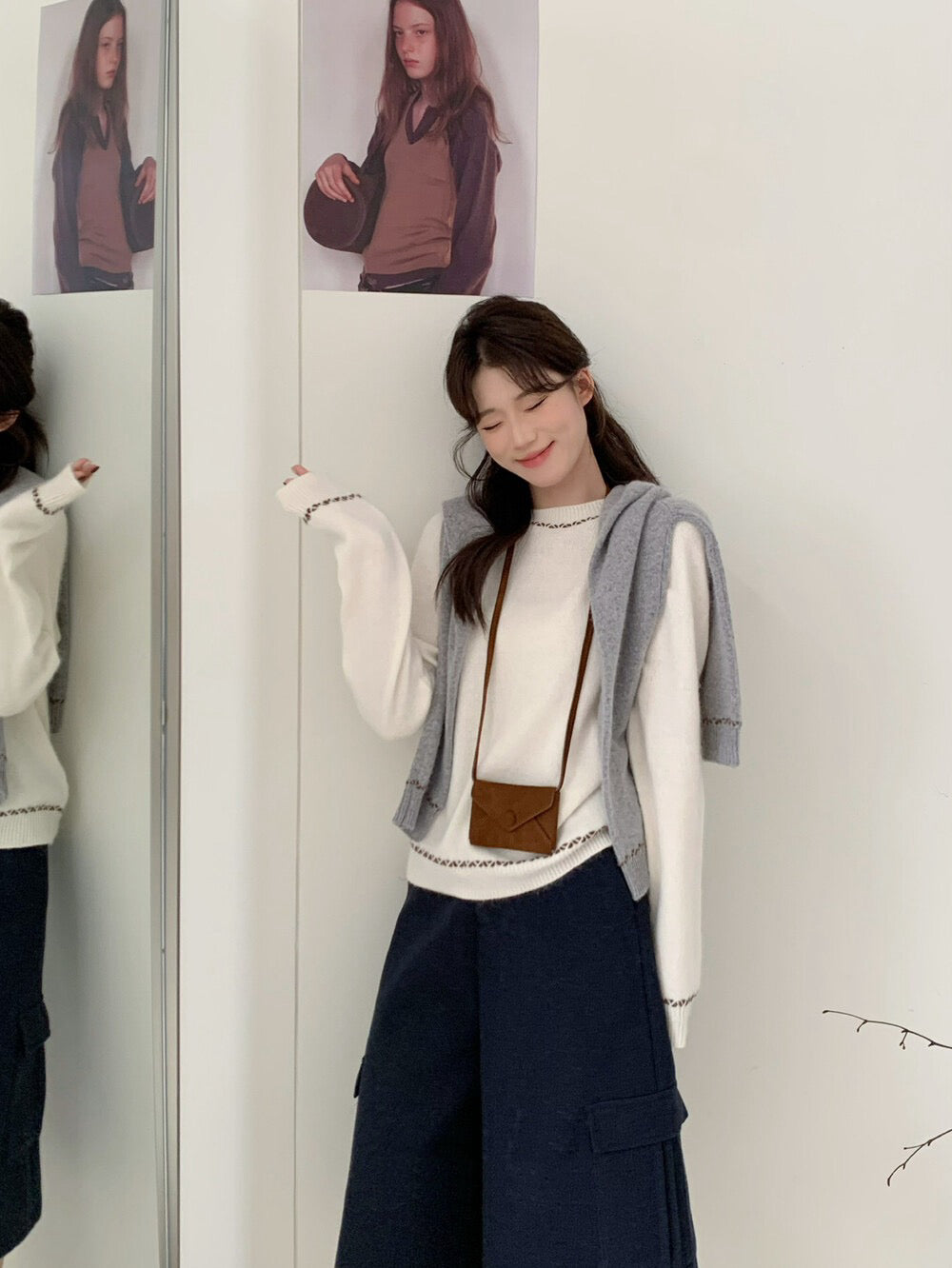 // 撞色穿插邊設計12%兔毛NT