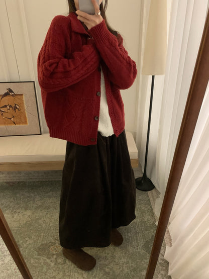 // 100%羊毛超美織紋翻領CD