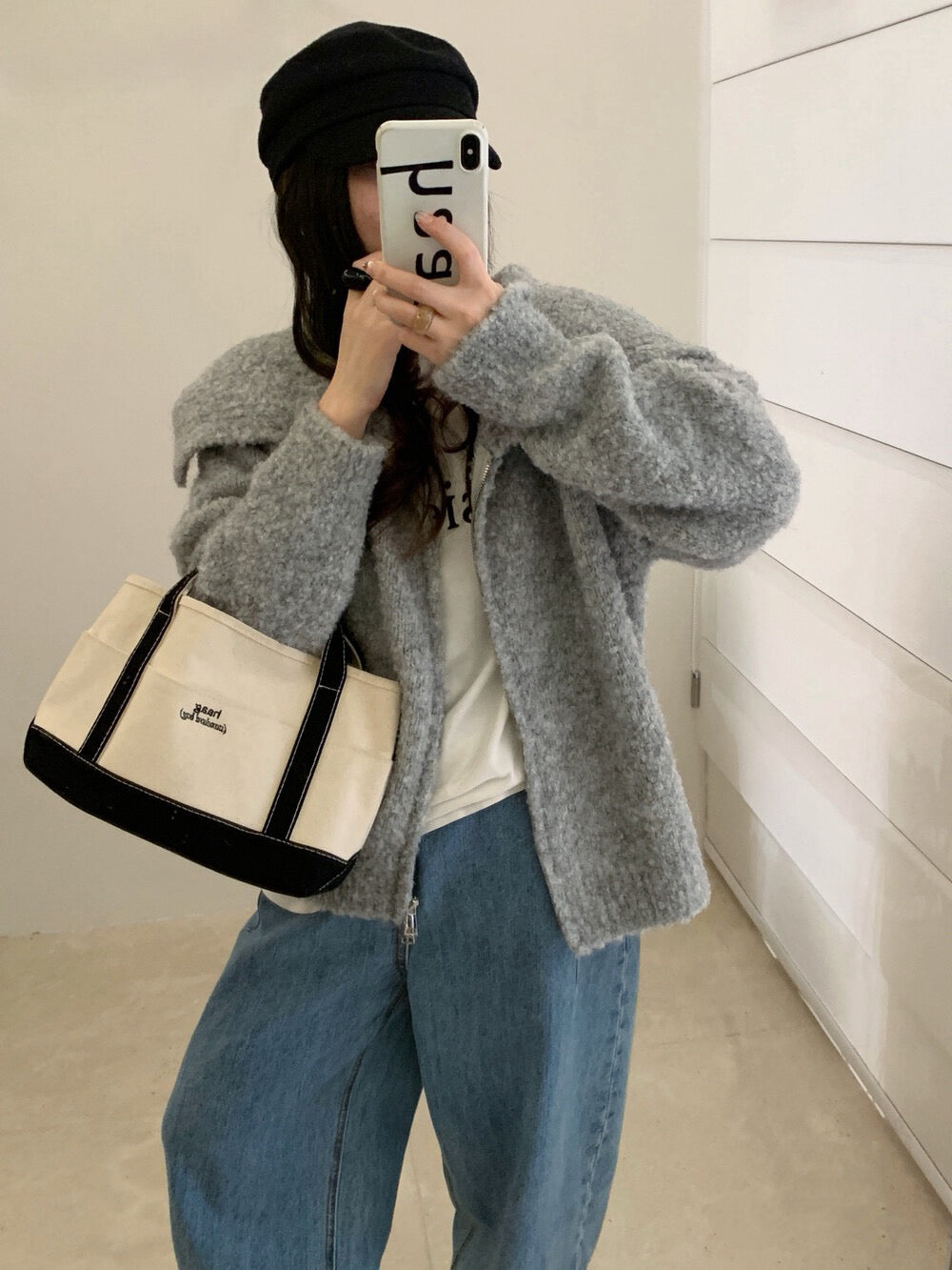 // 10%羊毛圈圈絨大翻領CD