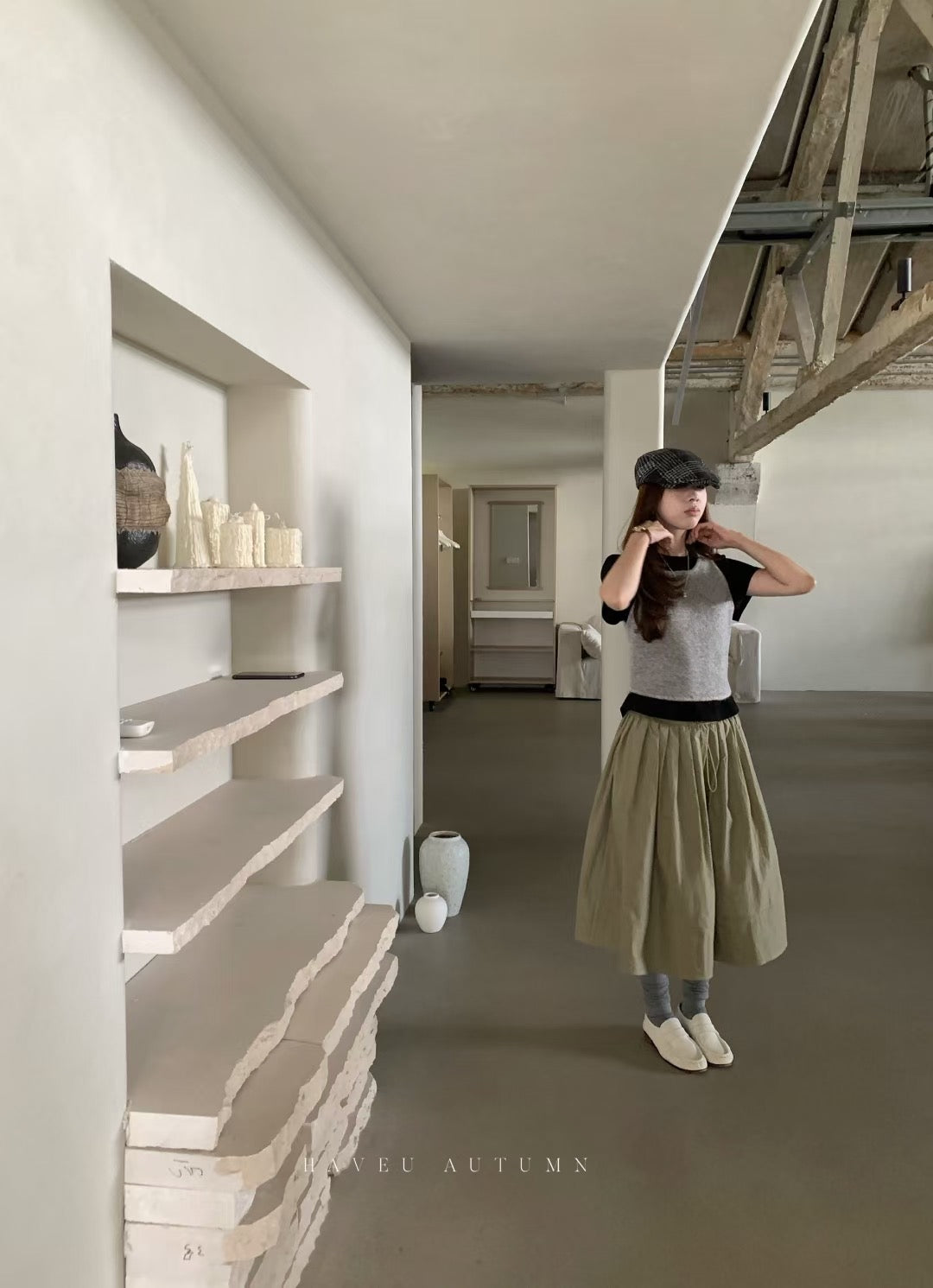 // 長度比例超好蓬蓬褶褶中裙