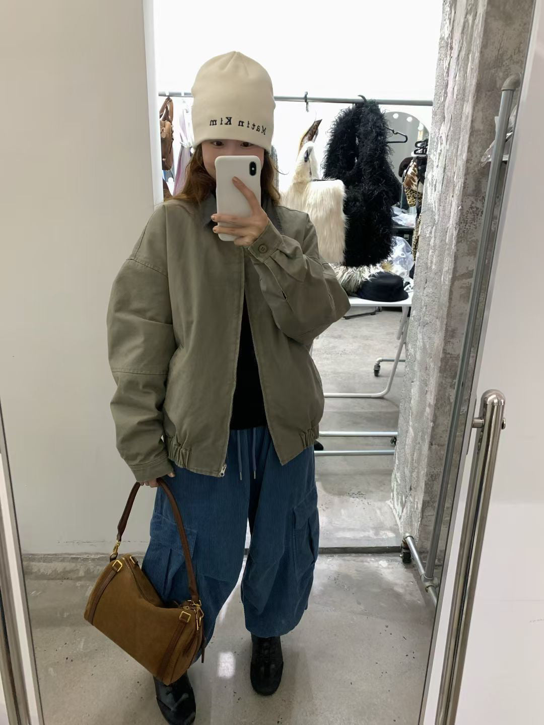 // 復古感做舊夾棉外套