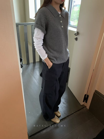 // 秋季薄羊毛翻領polo NT