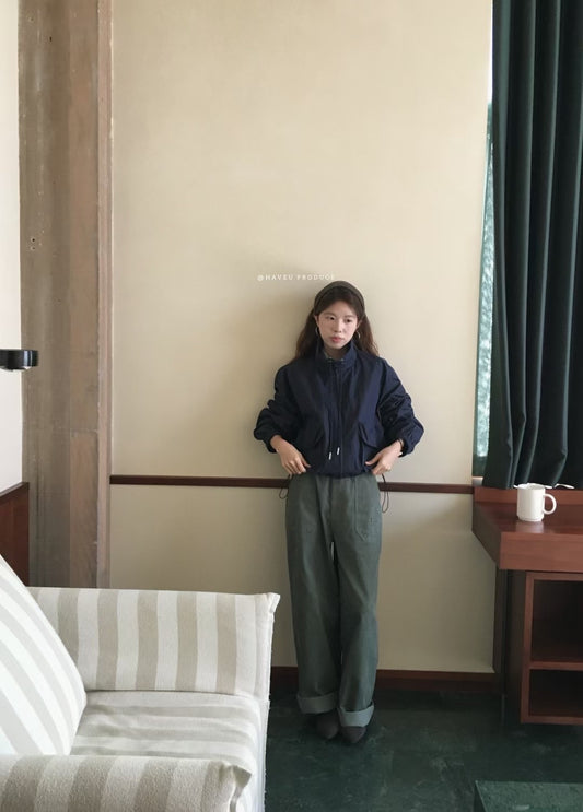 // 小個子必入短款立領口袋外套