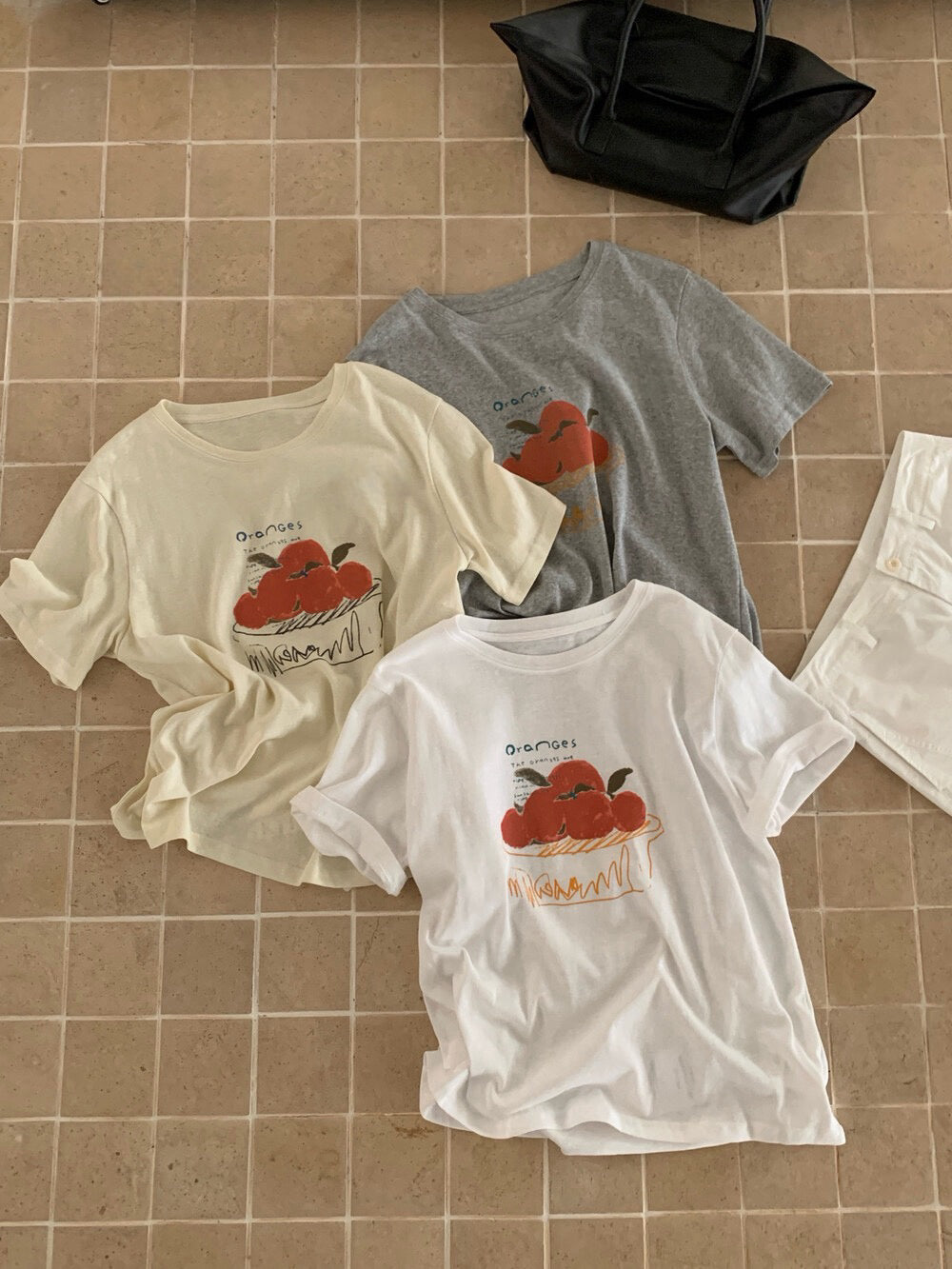 🍅 水果印花圖案棉質TEE￼