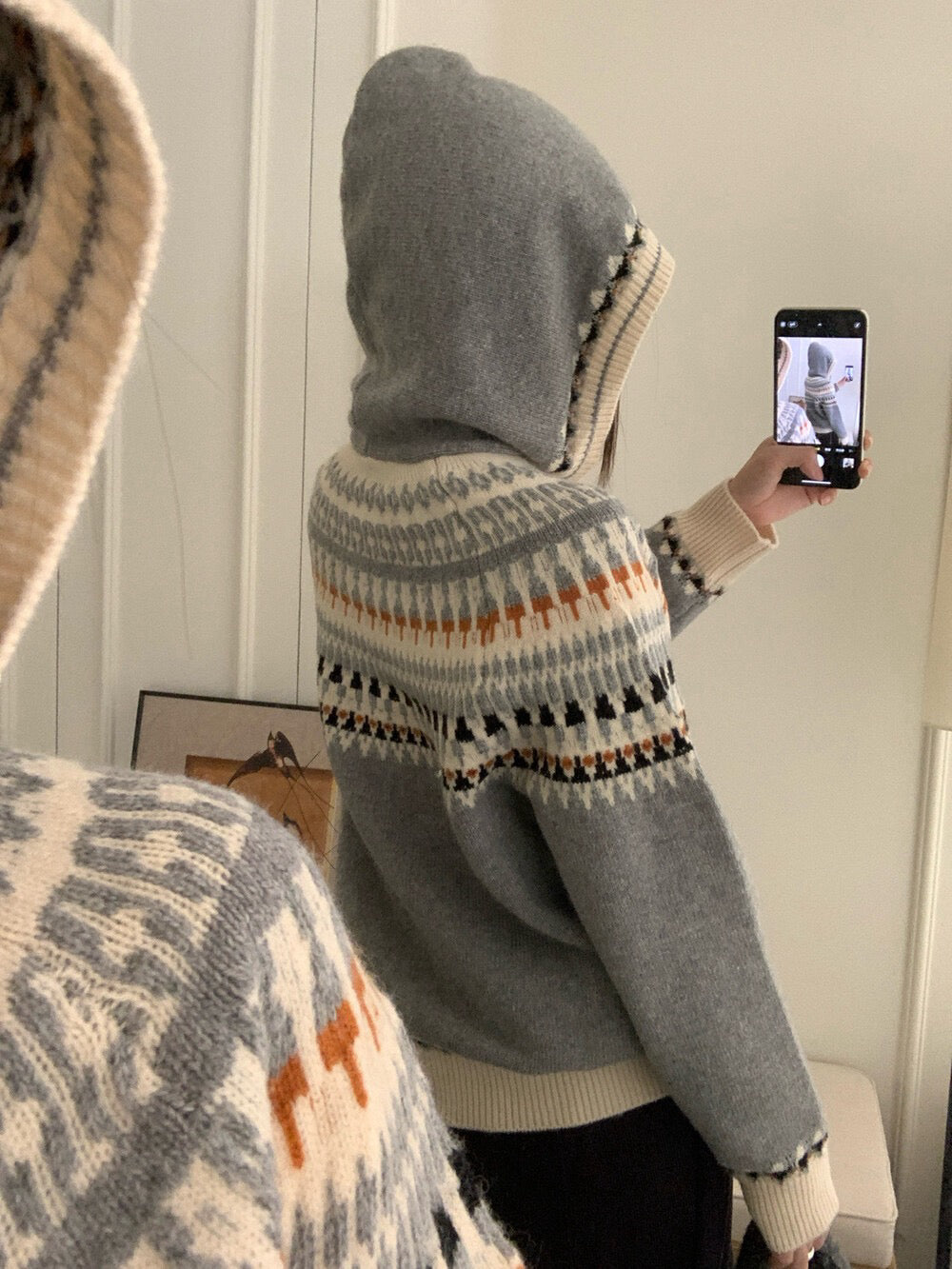 // 30%raccoon復古花紋連帽CD