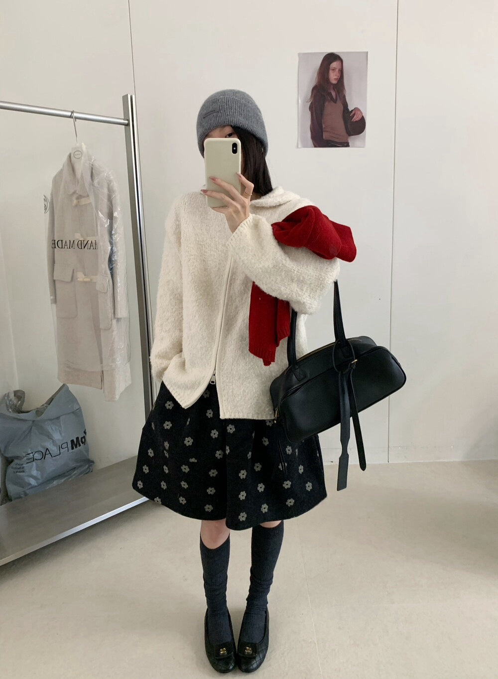 // 慵懶連帽肌理感拉鍊CD