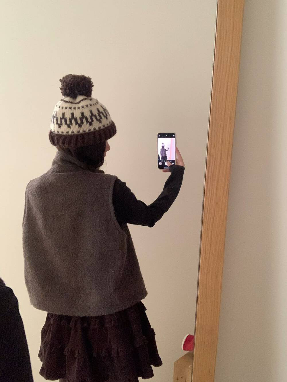 // 40%羊毛小立領拉鍊背心外套