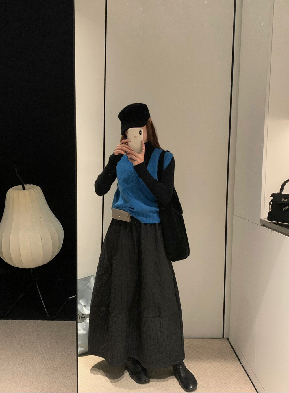 // 無縫一體疊穿必入深v 100%羊毛背心