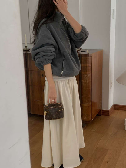 // 設計感粗裙頭壓褶傘裙