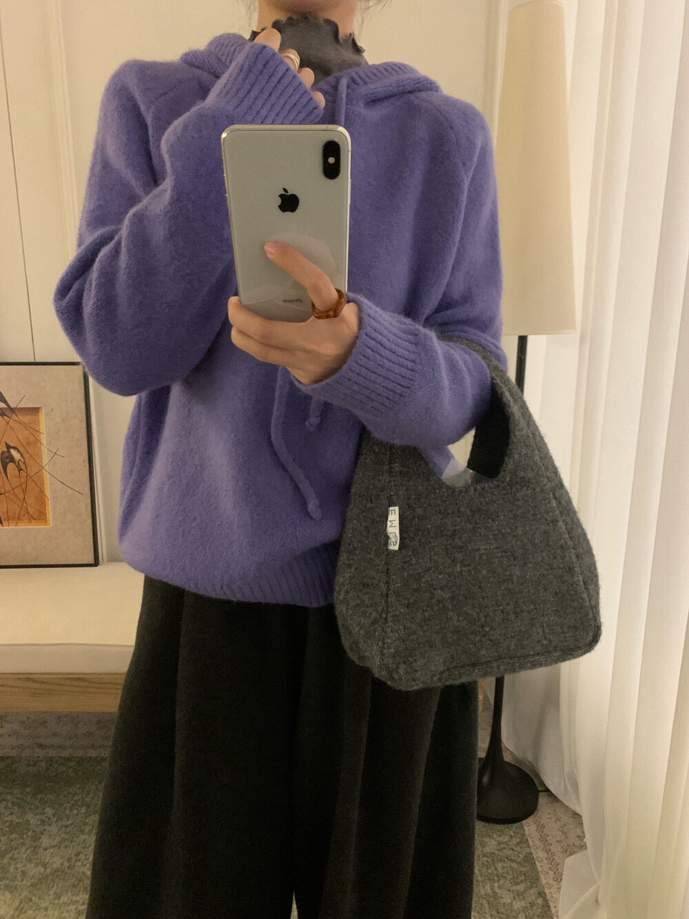 // 6%兔毛溫柔感連帽毛衣