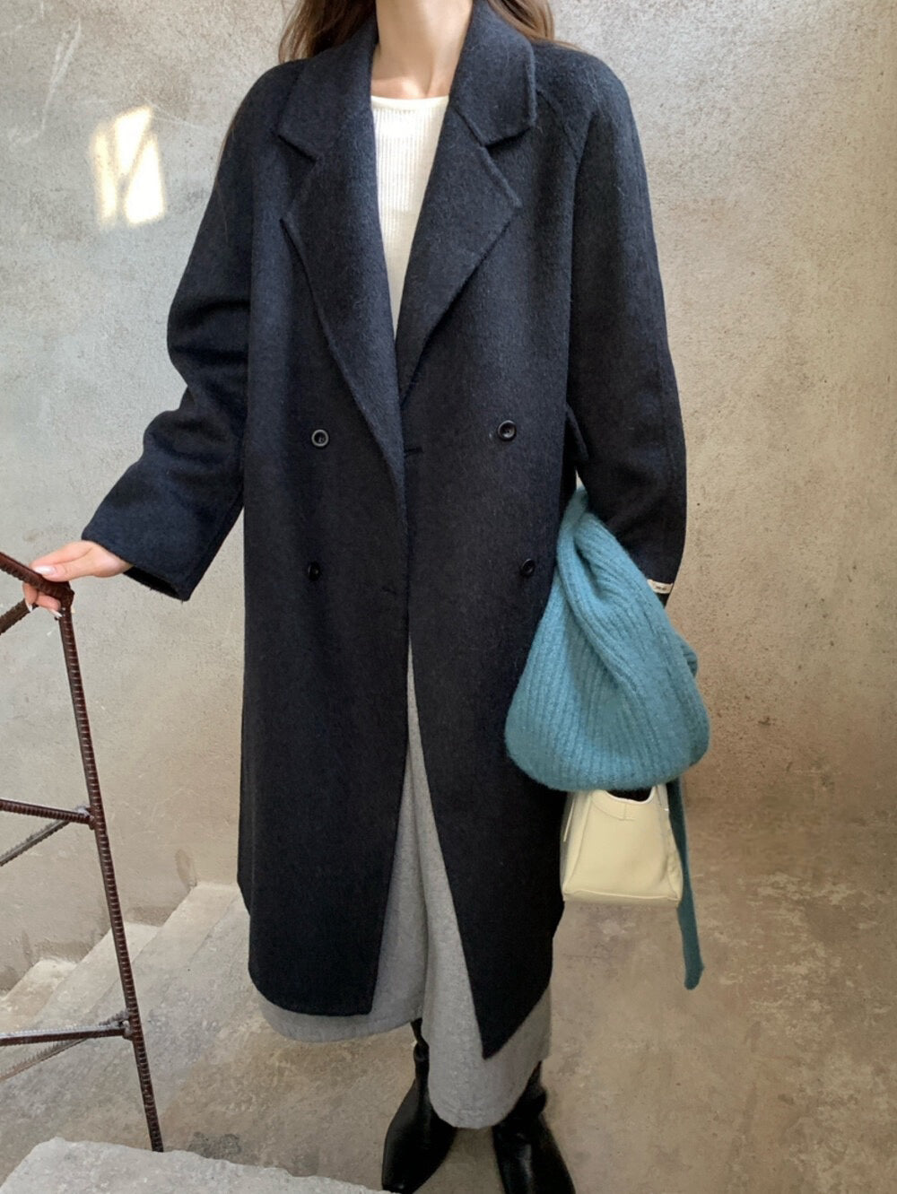 // 10%駱駝絨+90%羊毛超高質法式雙排扣手工外套