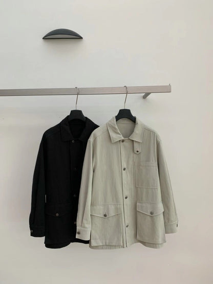 J10 / 超氣質可立領口袋中長trench coat