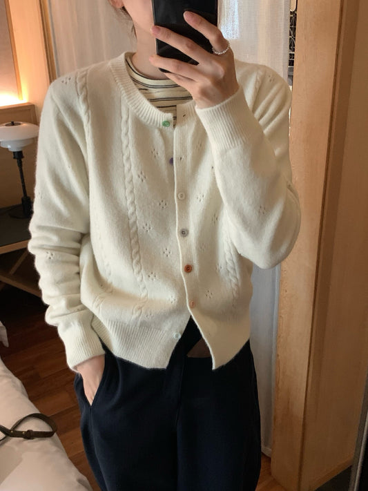 // 彩色鈕扣鏤空軟糯CD