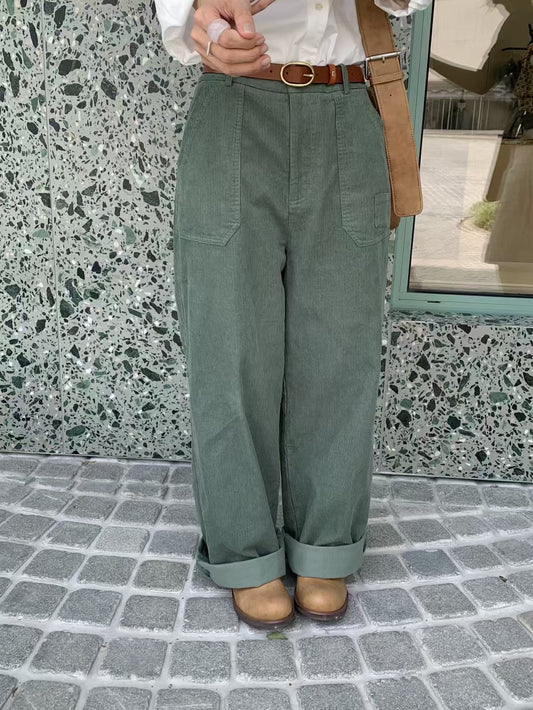 // 屬於秋冬的燈芯絨口袋長褲