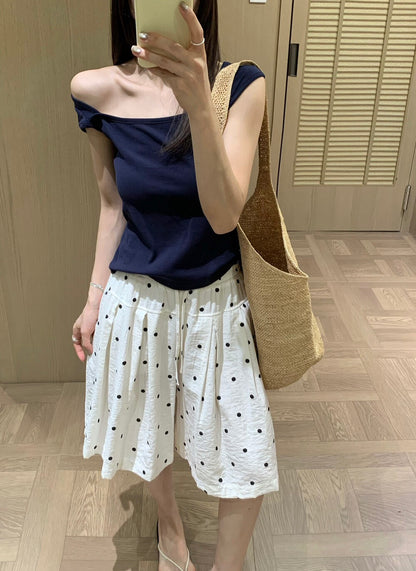 B52 / 100%棉質顯瘦方領2ways TEE