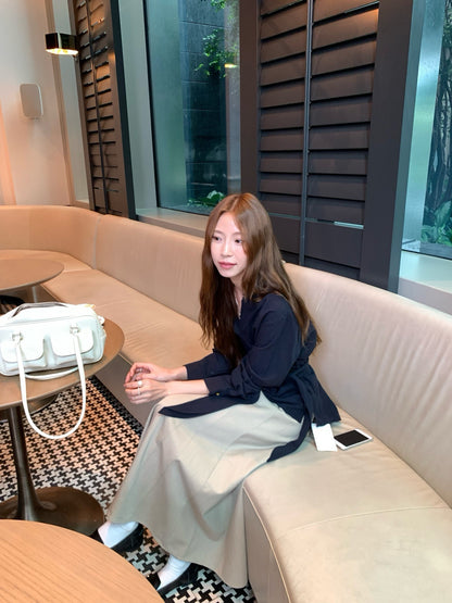 // lyocell混麻超高質綁結恤衫