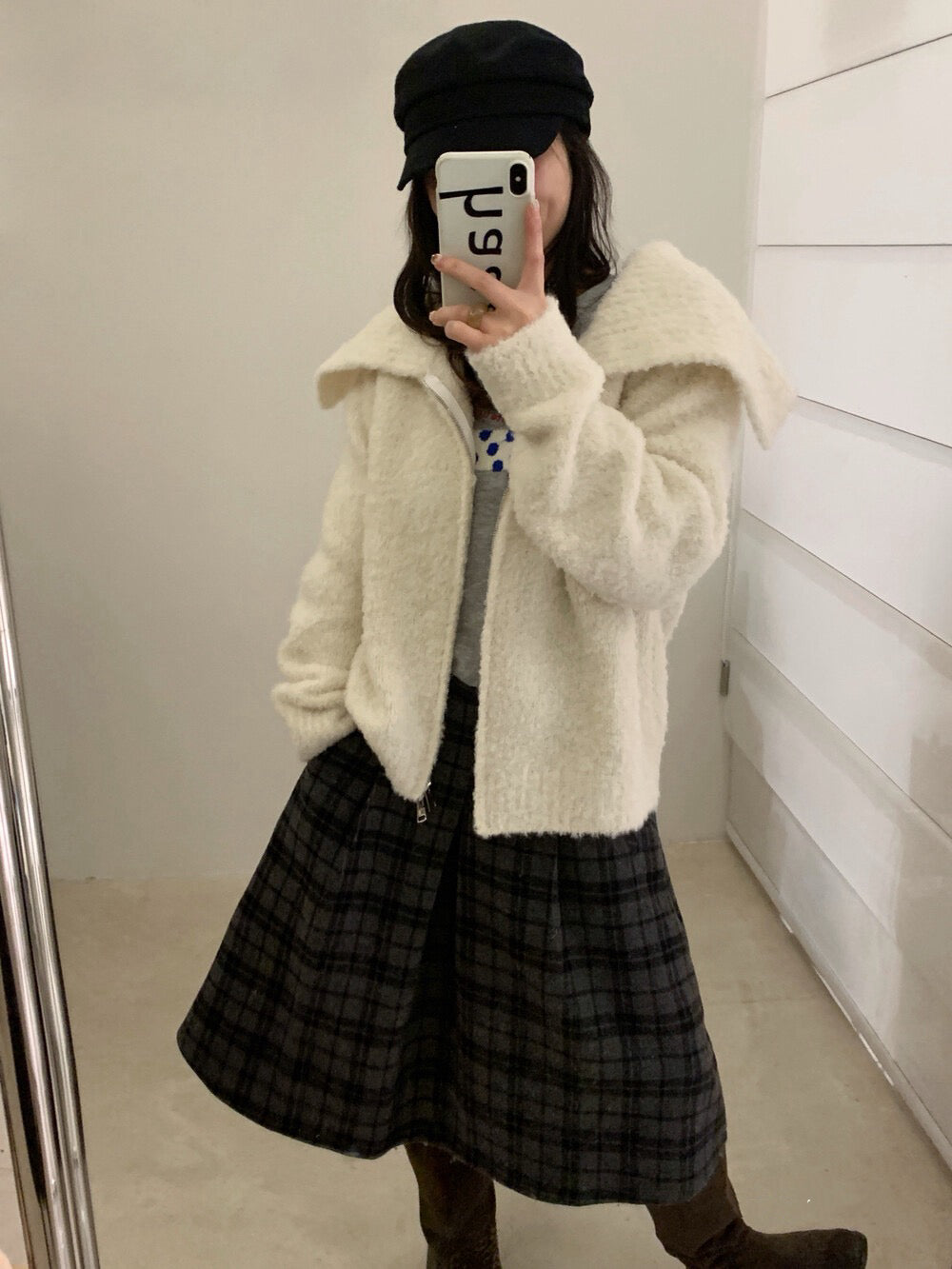 // 10%羊毛圈圈絨大翻領CD