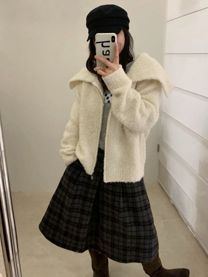 // 10%羊毛圈圈絨大翻領CD