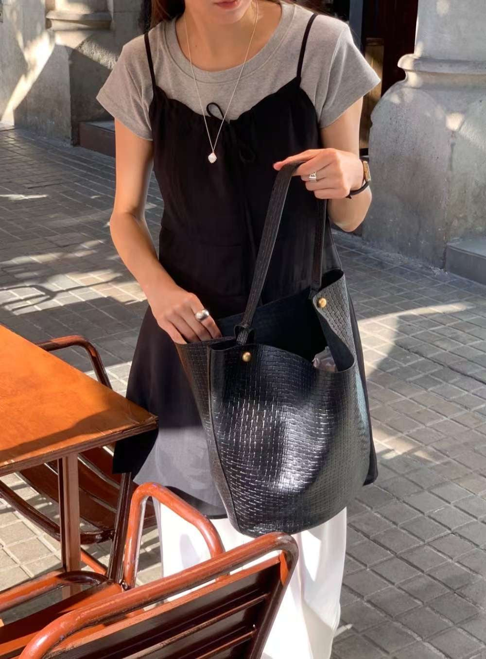 // silky質感綁帶領微魚尾長吊帶