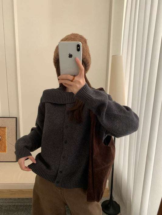 // 30%raccoon特別領口排扣毛衣