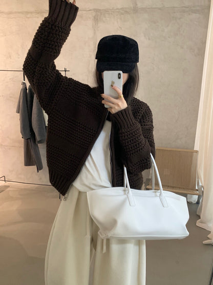 // 粗棒針特別織紋拉鍊CD