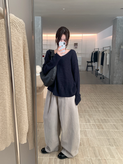 // 小復古感橡筋腰燈芯絨褲