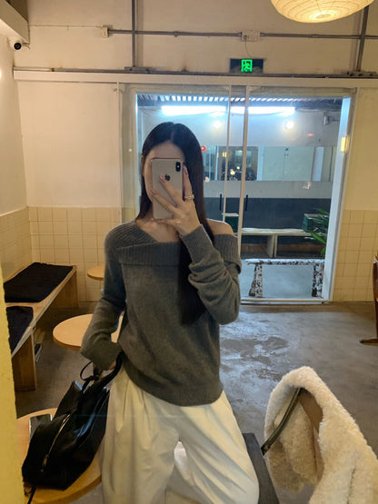 // 50%羊毛設計感領子針織NT