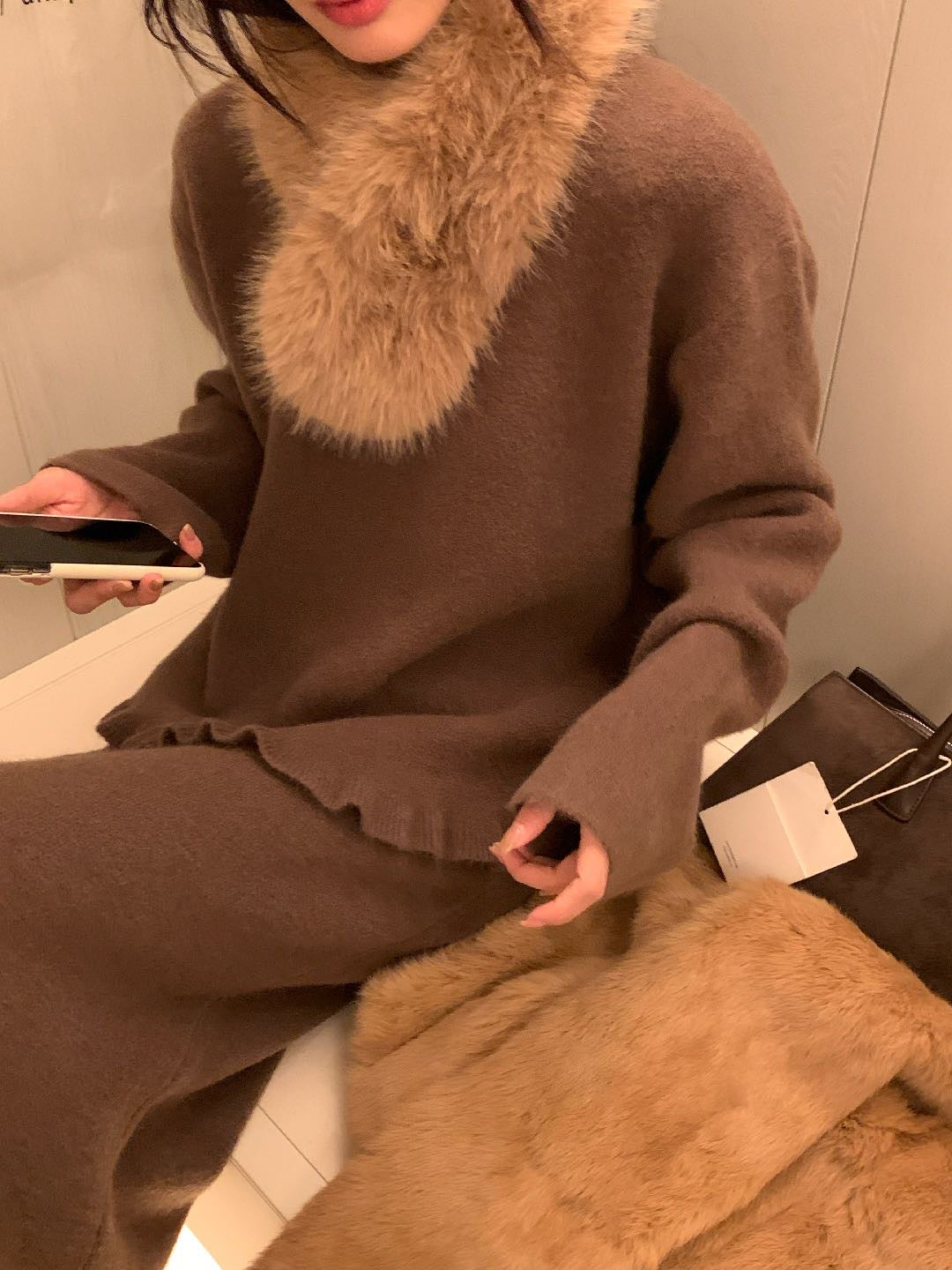 // 木耳邊衣擺NT+直筒裙套裝