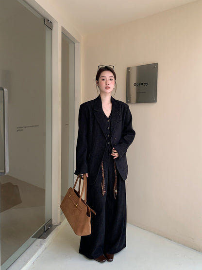 // 超美雪尼爾絨馬甲+褲+外套SET(外套可分開單買)