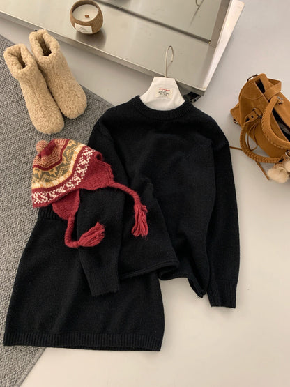 // 慵懶免配搭毛衣+短裙套裝