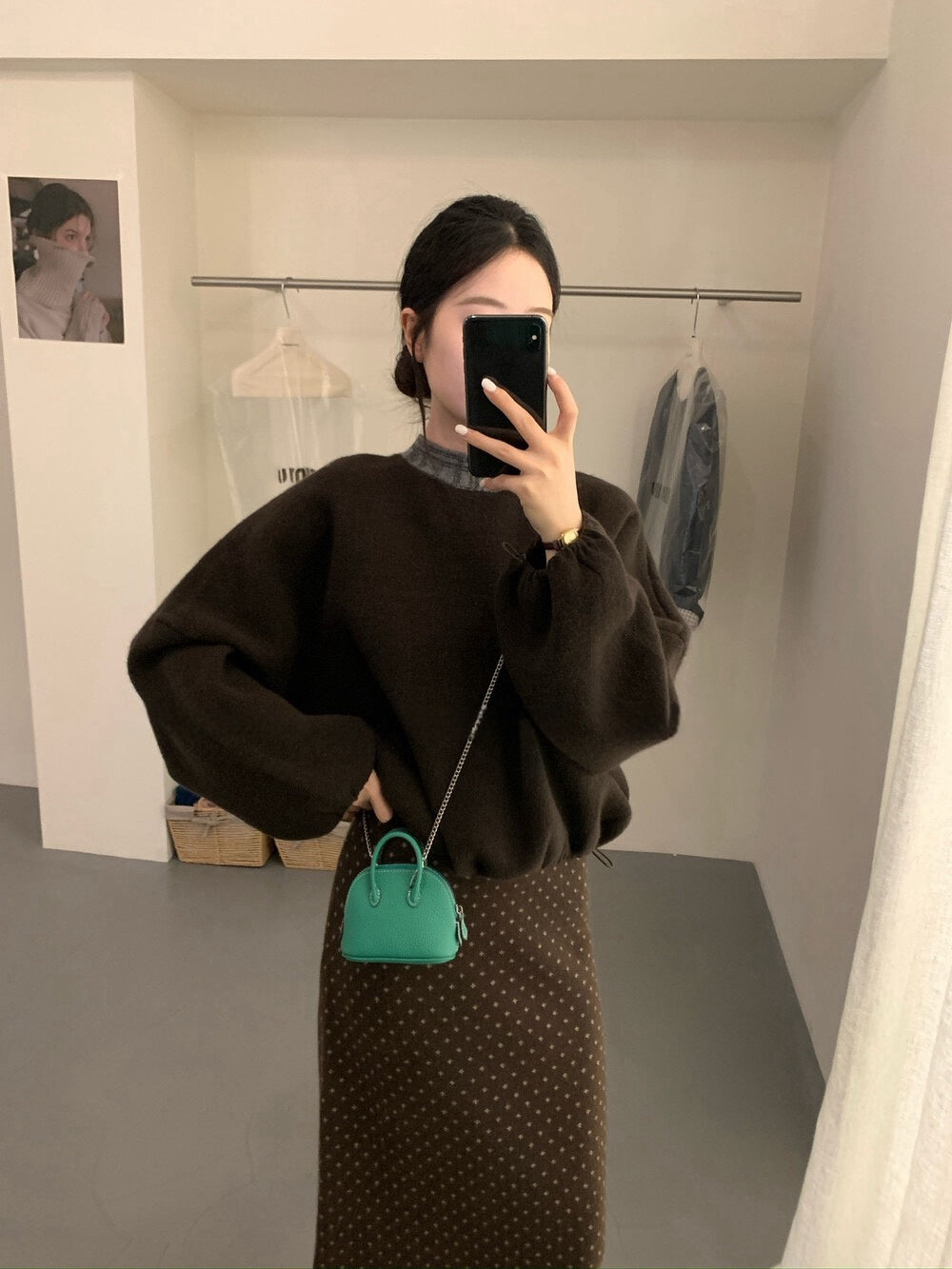 // 20%綿羊毛拼接後綁帶束腳毛衣