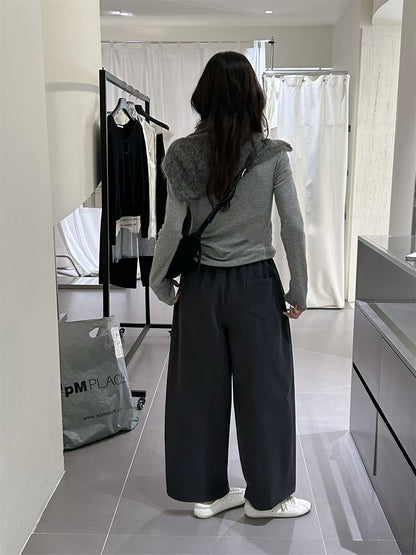 // 復古連腰帶燈芯絨褲