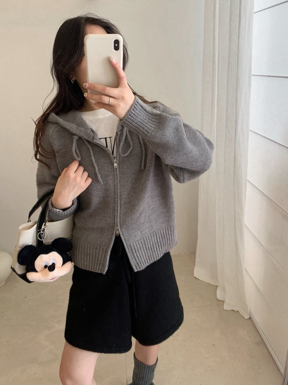 // 軟糯感20%羊毛上下拉鍊連帽CD