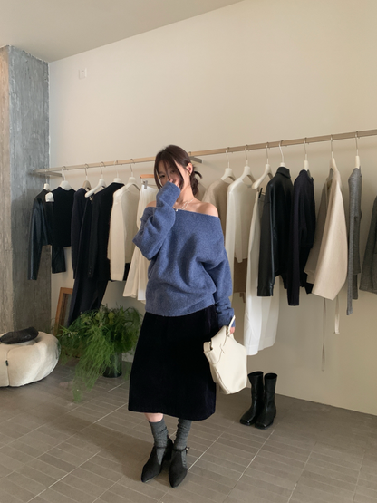 (部分現貨) // 復古感燈芯絨五分中裙