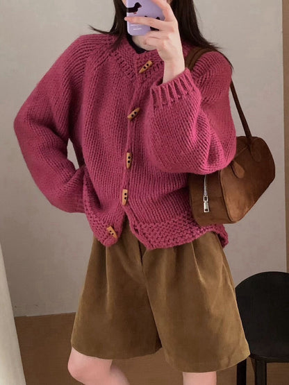 // 30%綿羊毛粗針牛角鈕CD