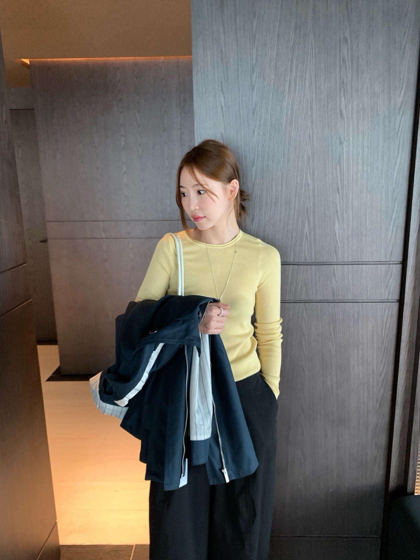 // 桑蠶絲+絲光羊毛親膚顯瘦薄針織￼