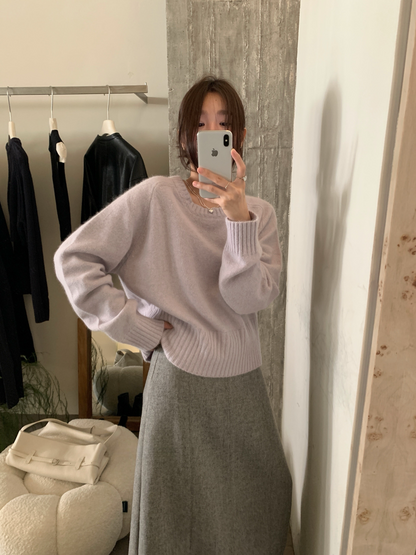 // raccoon35%圓領多色毛衣