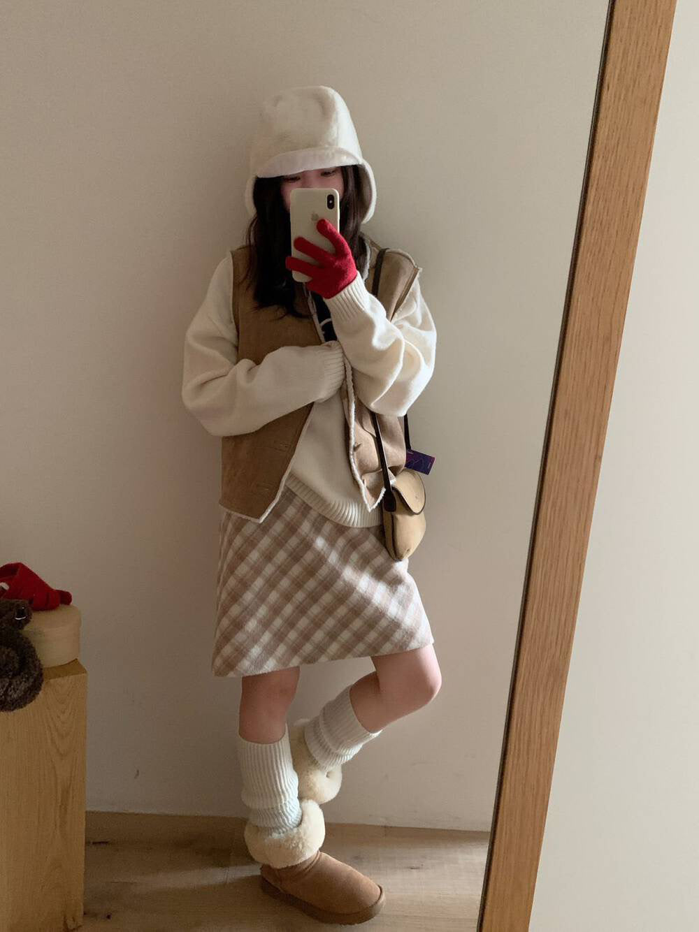 // 可前後雙面穿皮毛一體背心馬甲