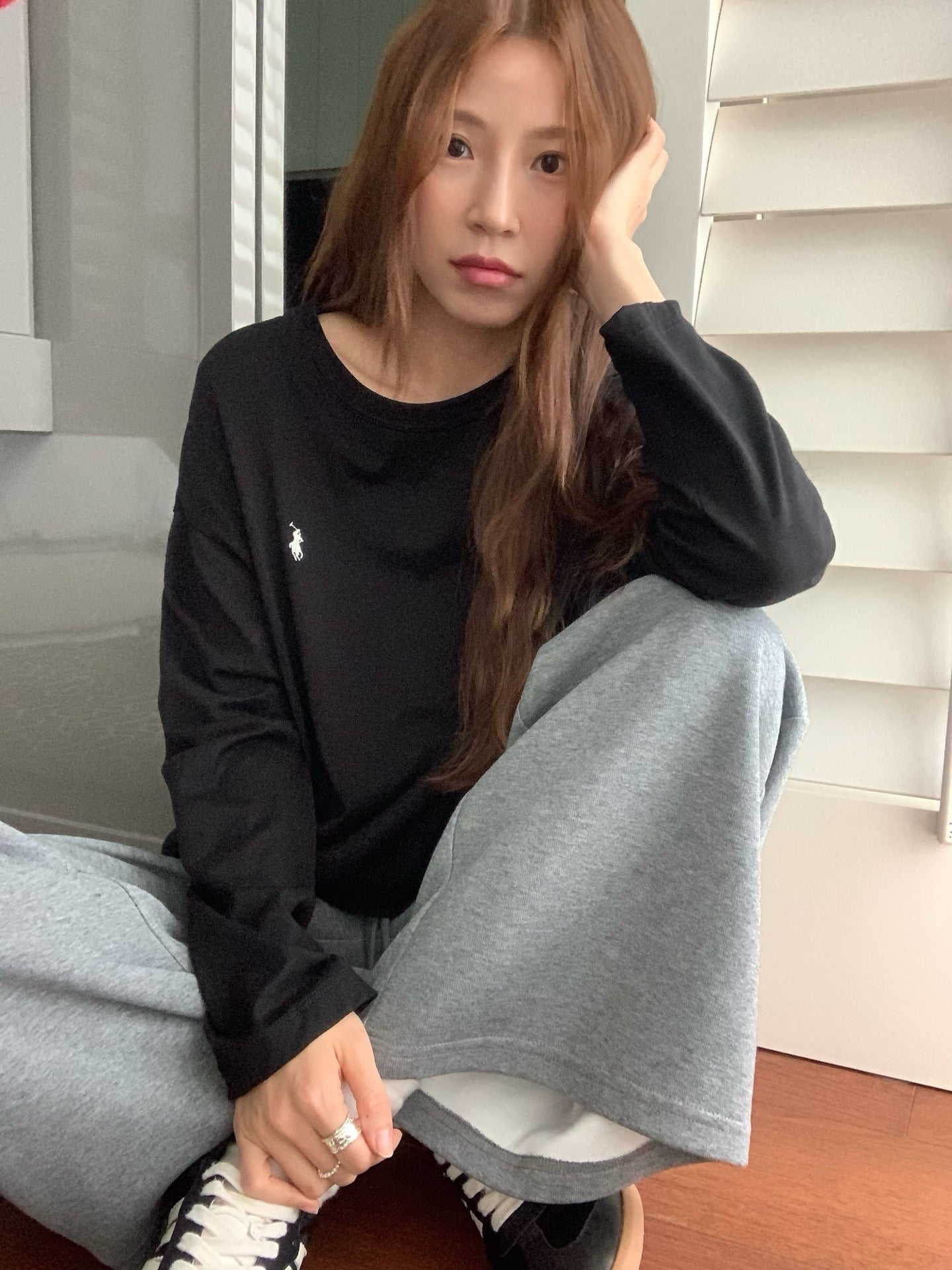 // 超顯瘦粗褲頭休閒長褲