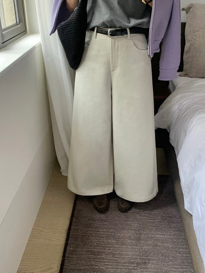 // 小個子必入九分闊腳褲(連腰帶)