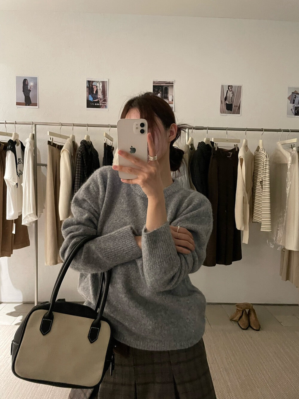 // 軟糯感糖果色系圓領毛衣