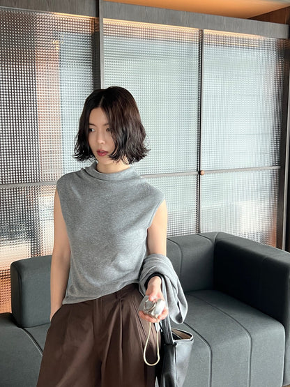 // 可分開慵懶半高領小短袖NT+披肩兩件套