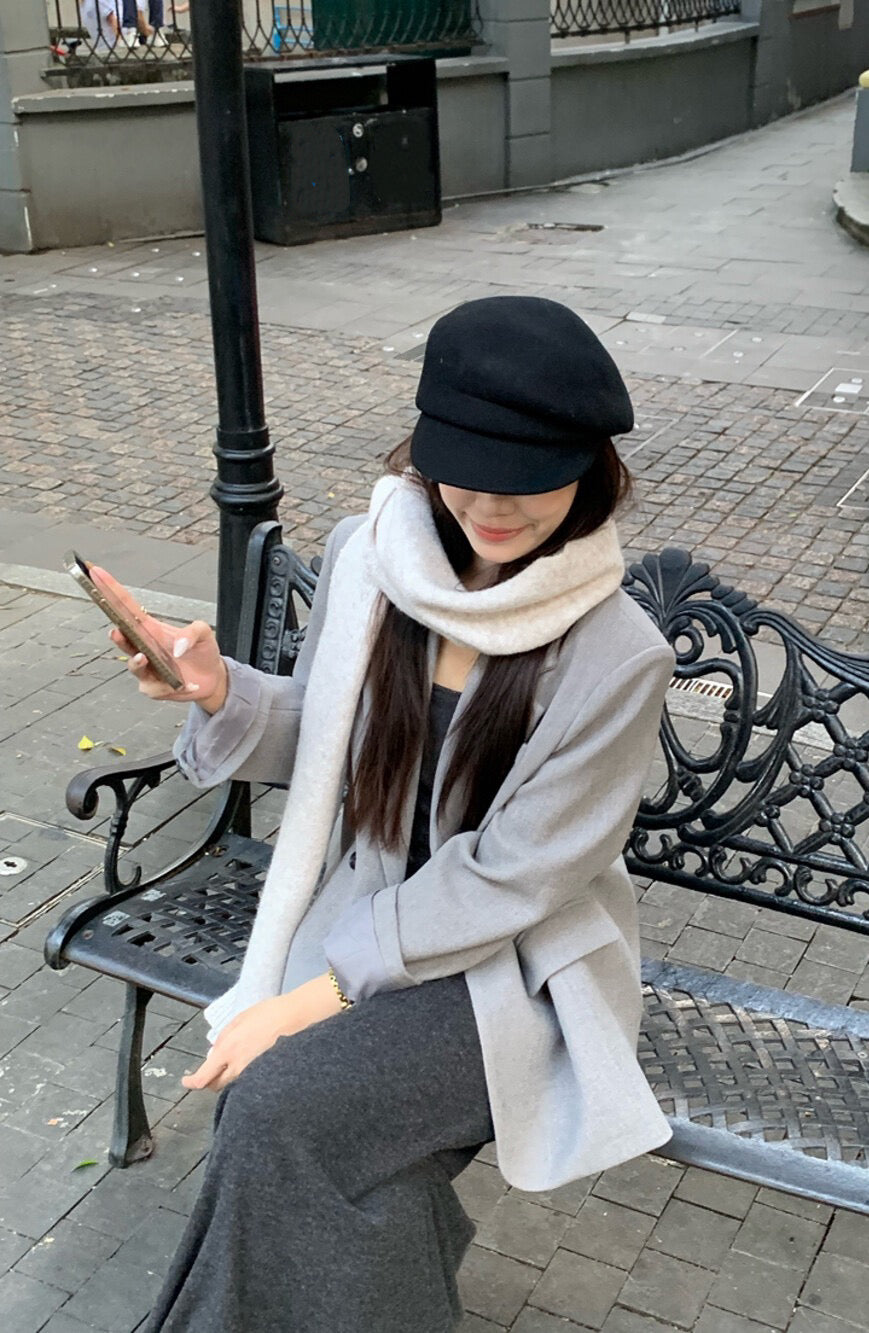 // 10%wool經典雙排扣毛呢西裝外套