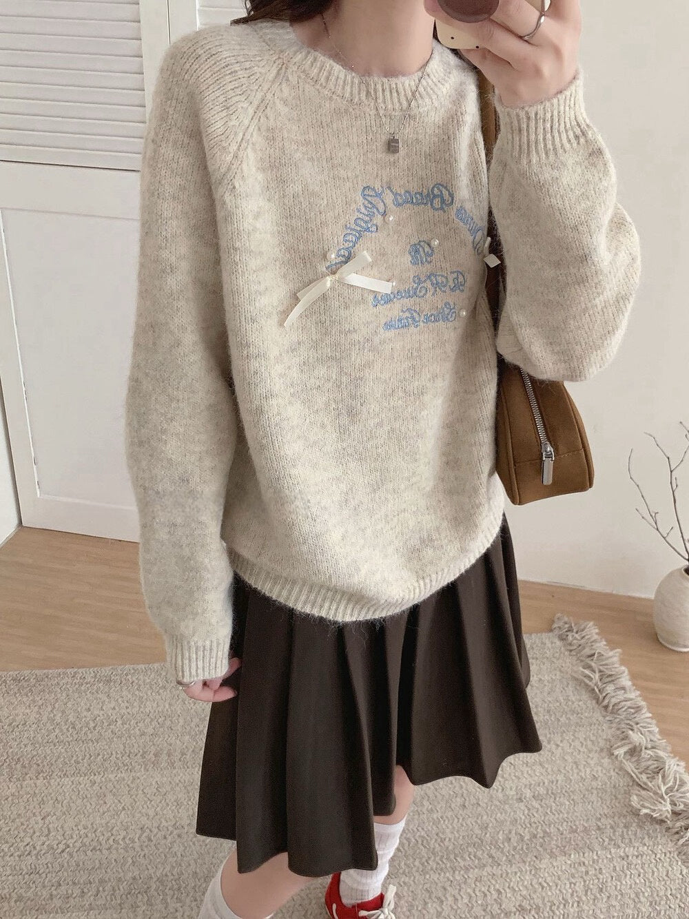 // 超美蝴蝶結絲帶加刺繡字NT