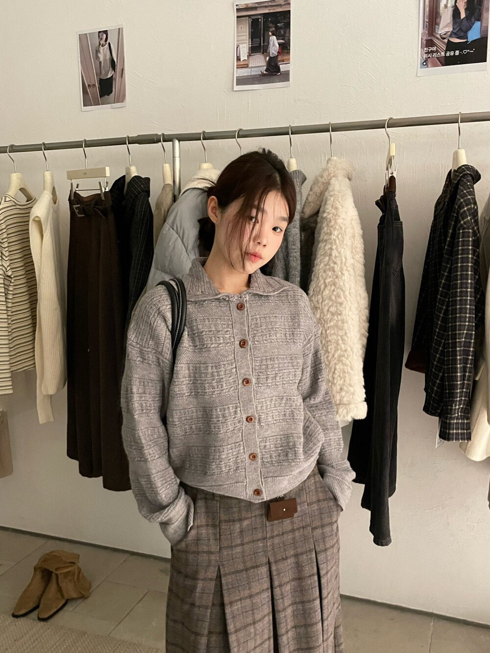 // 四色肌理感織紋翻領CD