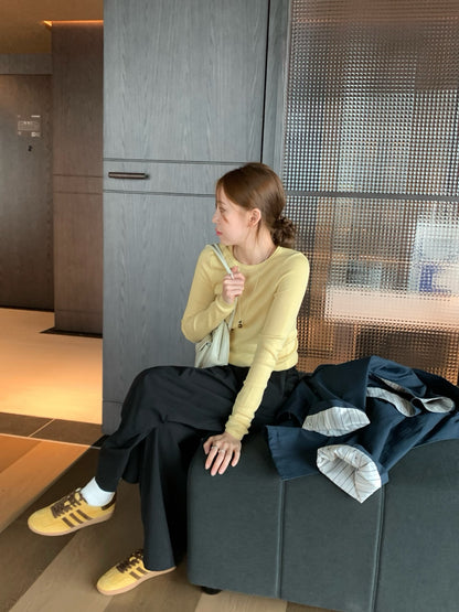 // 桑蠶絲+絲光羊毛親膚顯瘦薄針織￼