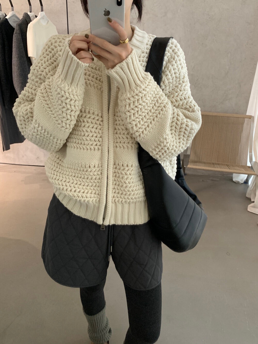 // 粗棒針特別織紋拉鍊CD