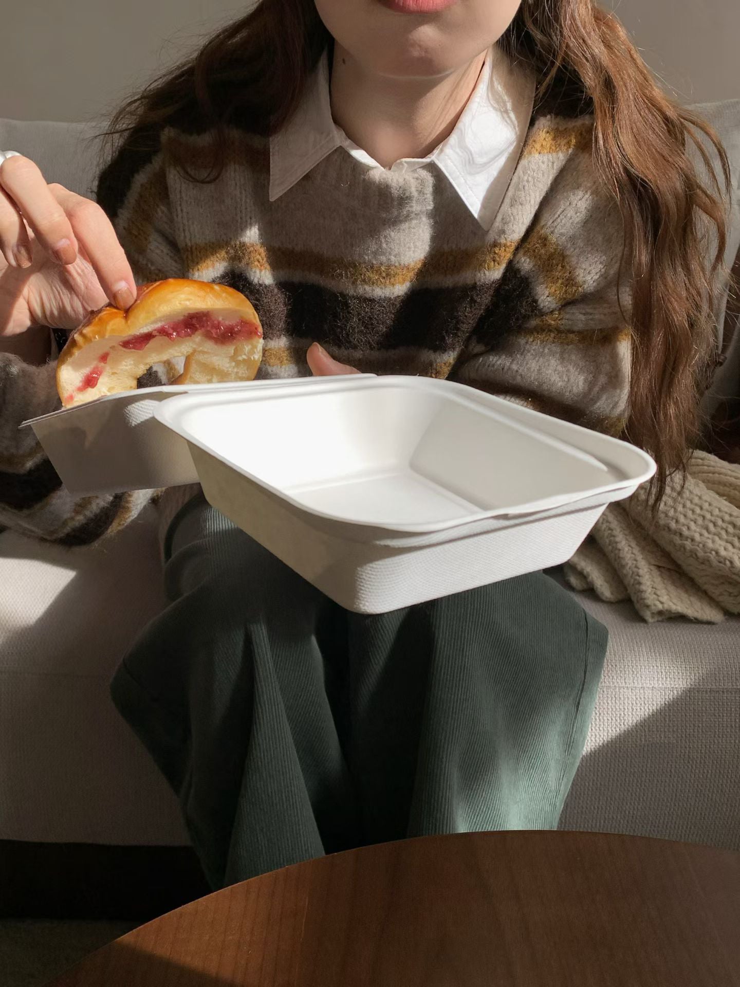 // 10%羊毛復古配色間條毛衣