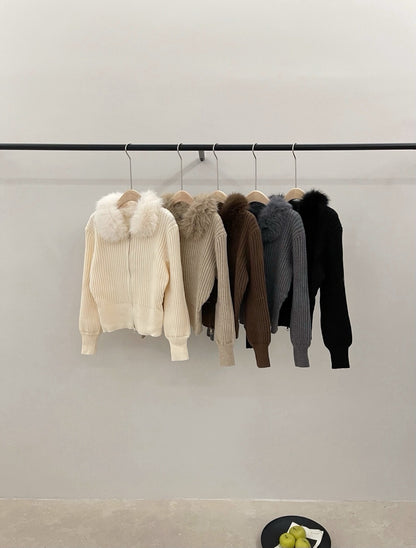 // 復古感毛毛領拉鍊CD